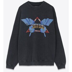 Anine Bing Harvey Crew Butterfly Large Washed Black